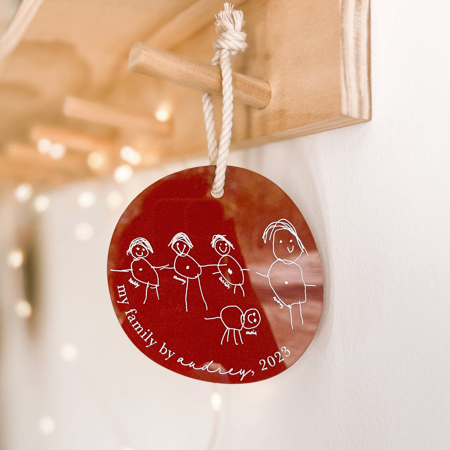 CHILD'S DRAWING ORNAMENT | IRREGULAR CIRCLE | Personalised | Multiple Colour Options