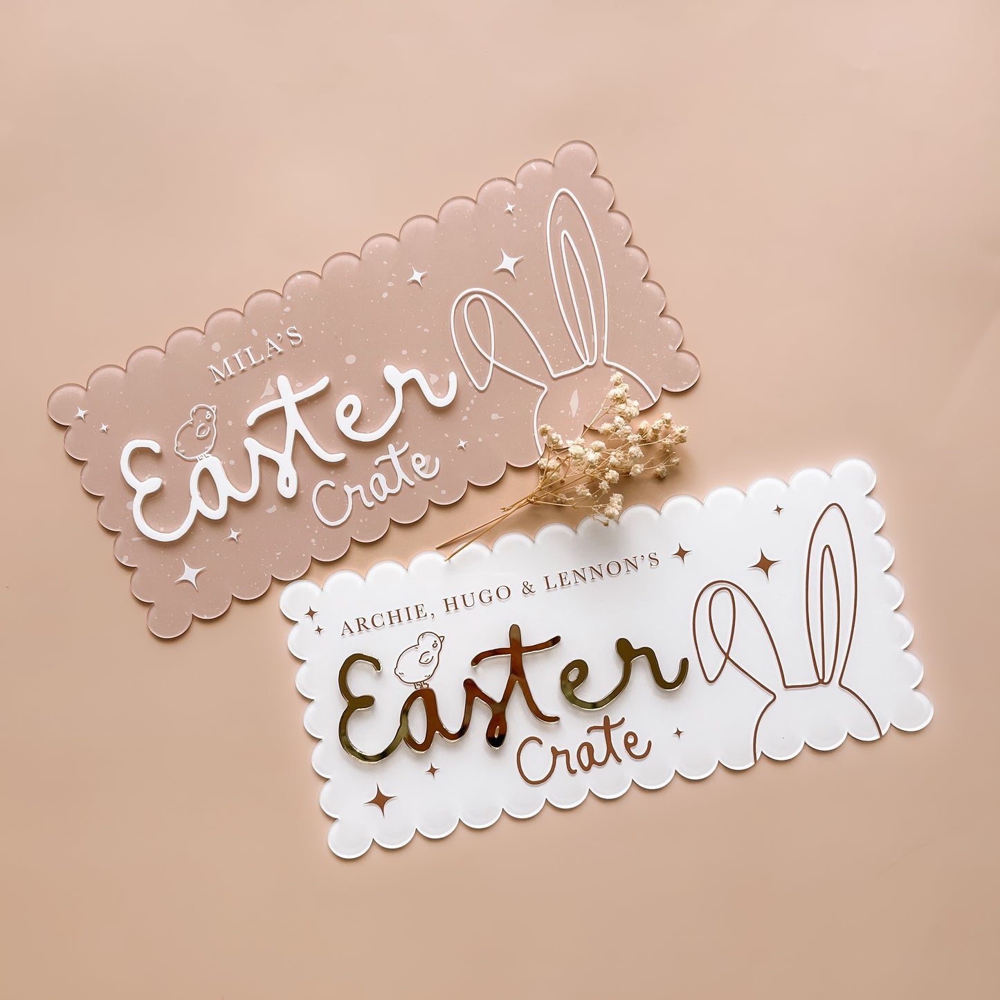 Personalised Easter Crate Front Plaque | Attach To Crate - Purchase Separately | Multiple Colour & Pattern Options