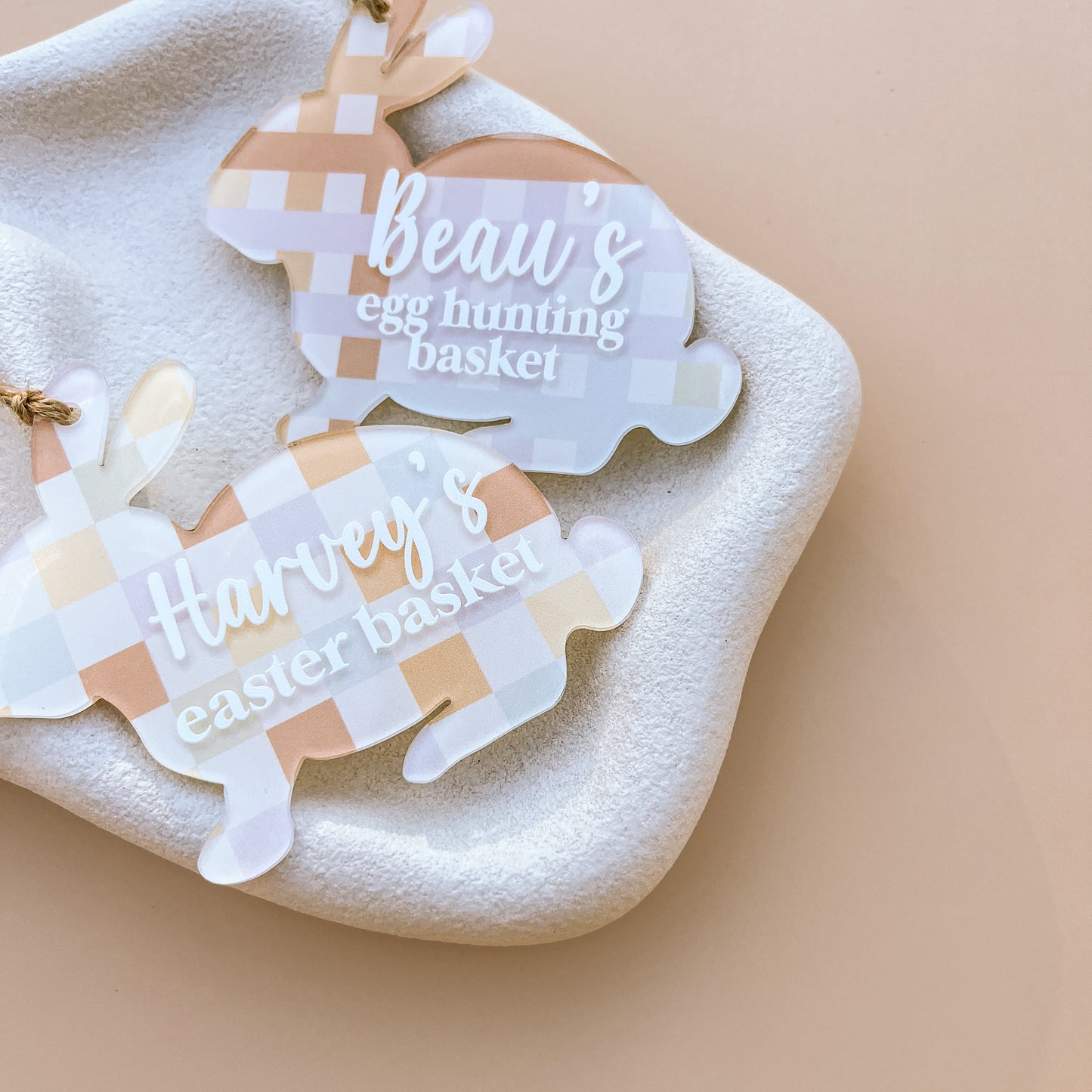 Easter Basket Tag - Style #2 | PERSONALISED | Multiple Colour or Pattern Choices