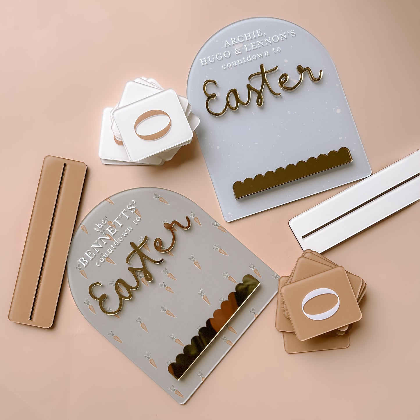 Easter Countdown Plaque with Interchangeable Numbers | Personalised | Multiple Colour & Pattern Options