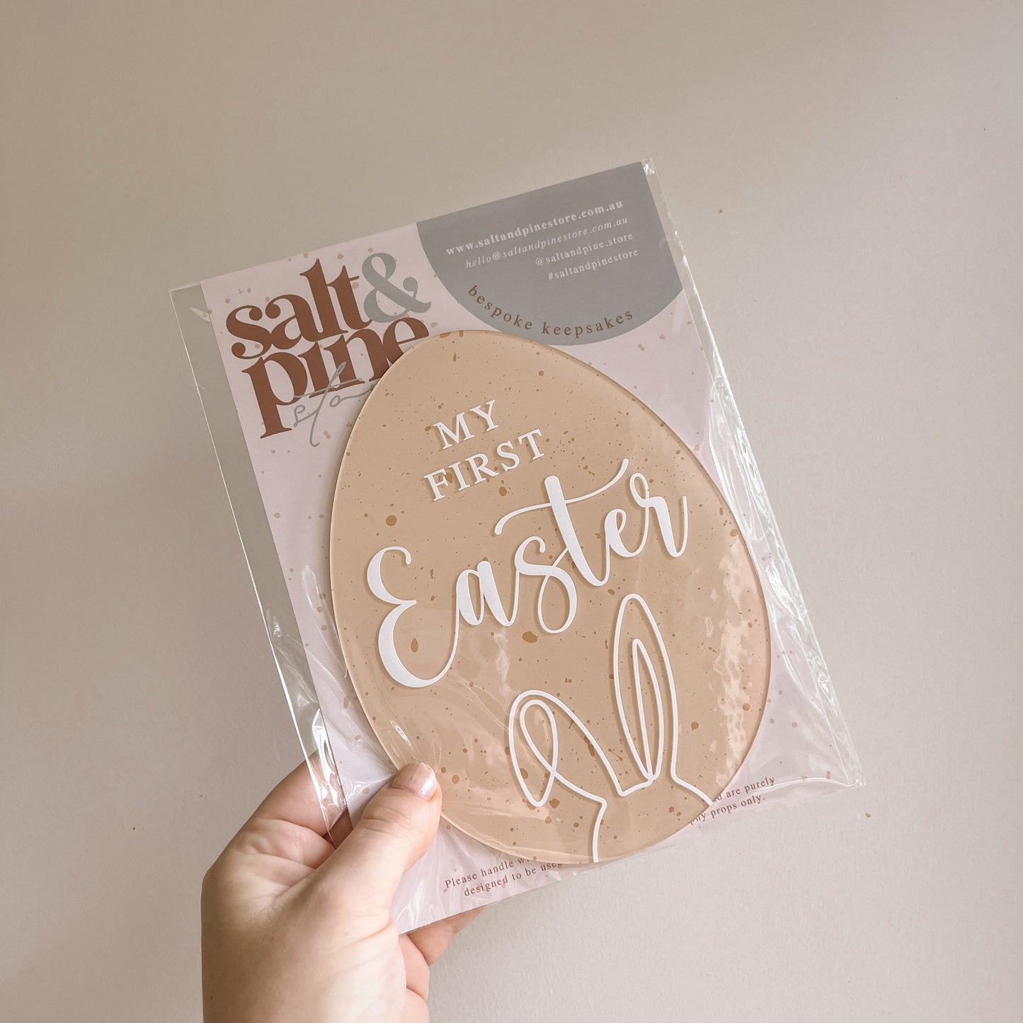 First Easter Acrylic Egg Plaque |SAND SPECKLE