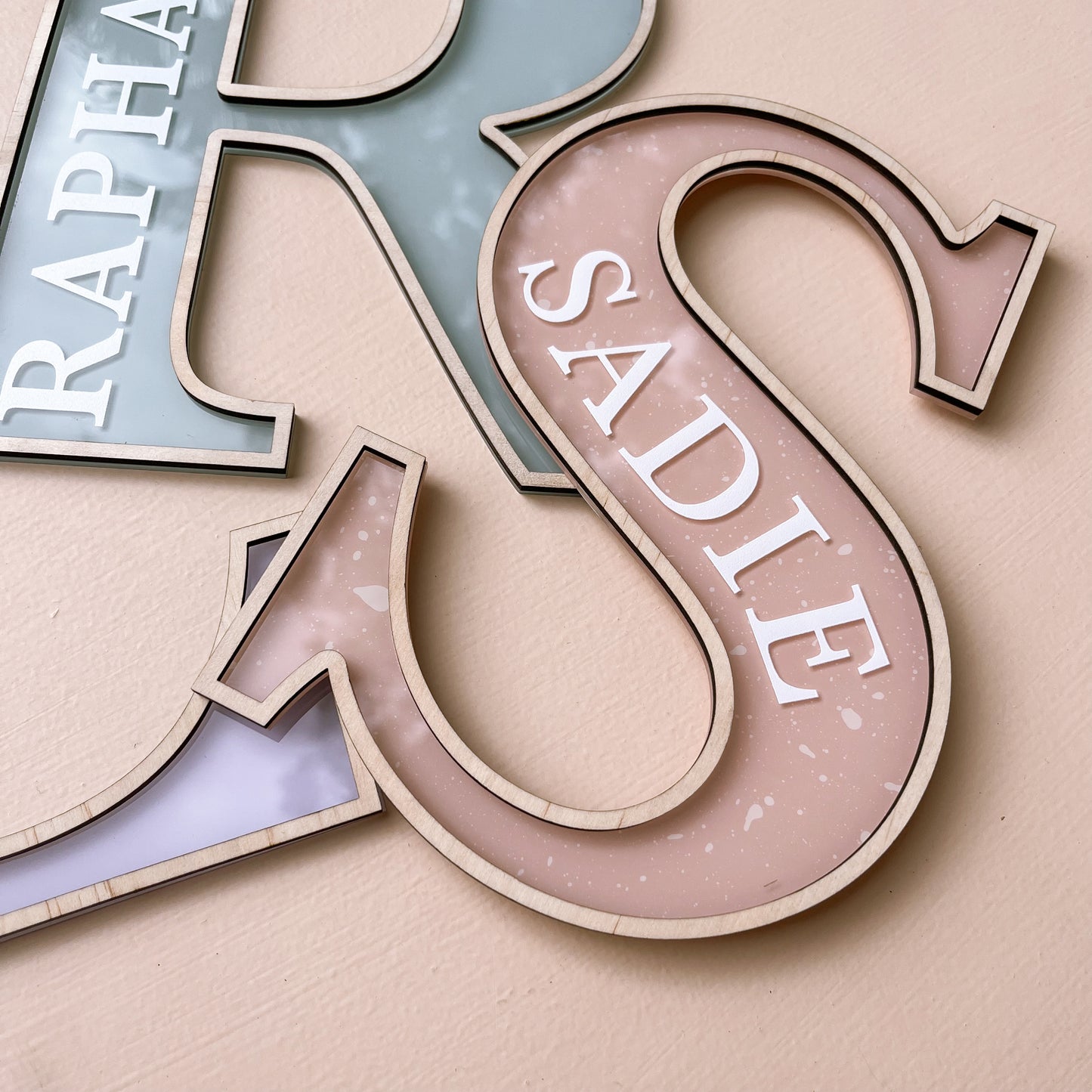 Letter Name Plaque | PERSONALISED | Multiple Colour + Pattern Options