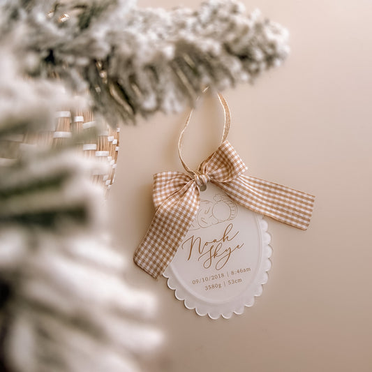 Baby Birth Details Double-Layered Christmas Ornament | Personalised | Customisable