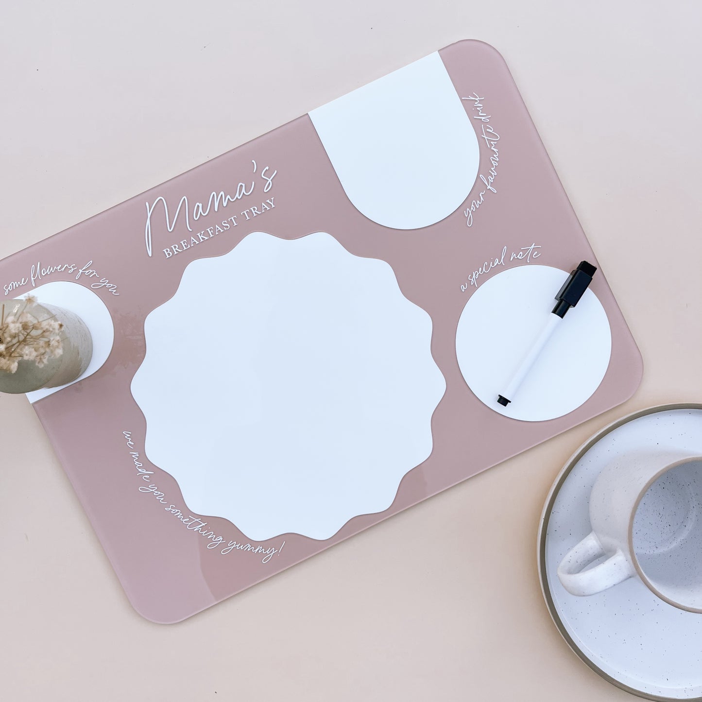 BREAKFAST TRAY | Personalised | Multiple Colour & Pattern Options | + FREE Removable Marker