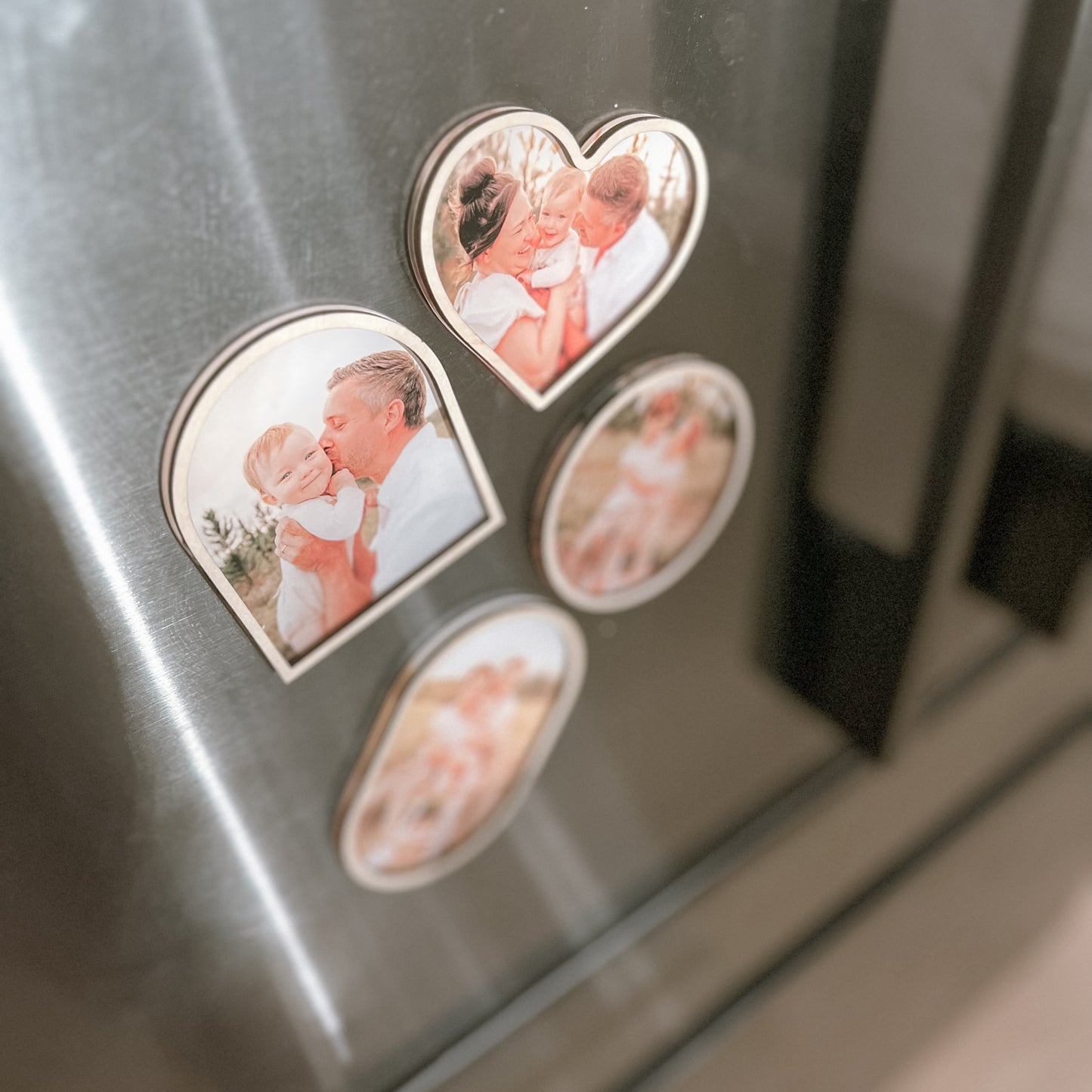 PHOTO FRIDGE MAGNET | Wooden Border | Multiple Shape Options