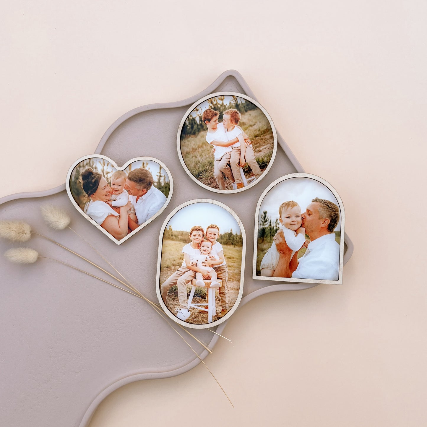 PHOTO FRIDGE MAGNET | Wooden Border | Multiple Shape Options