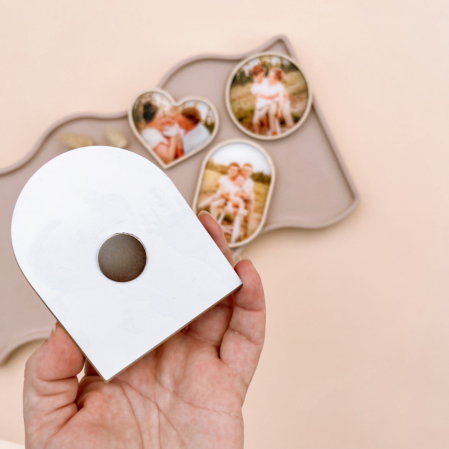 PHOTO FRIDGE MAGNET | Wooden Border | Multiple Shape Options