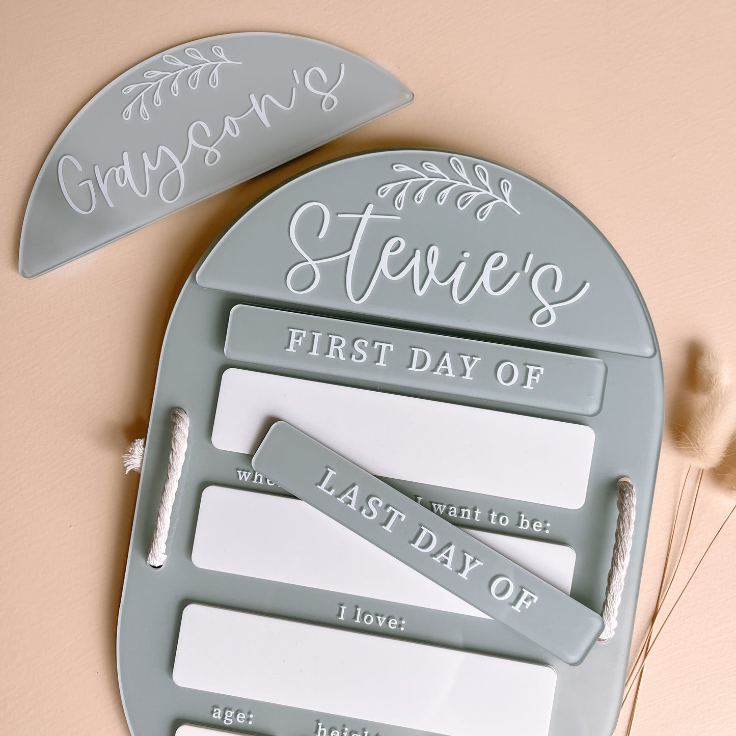 INTERCHANGEABLE NAME Tag for School/Daycare First & Last Day Board
