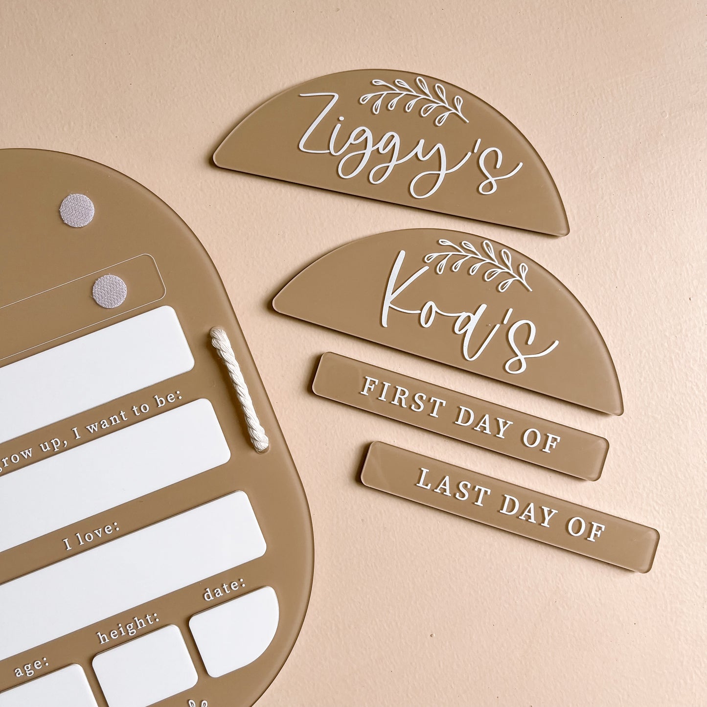 INTERCHANGEABLE NAME Tag for School/Daycare First & Last Day Board