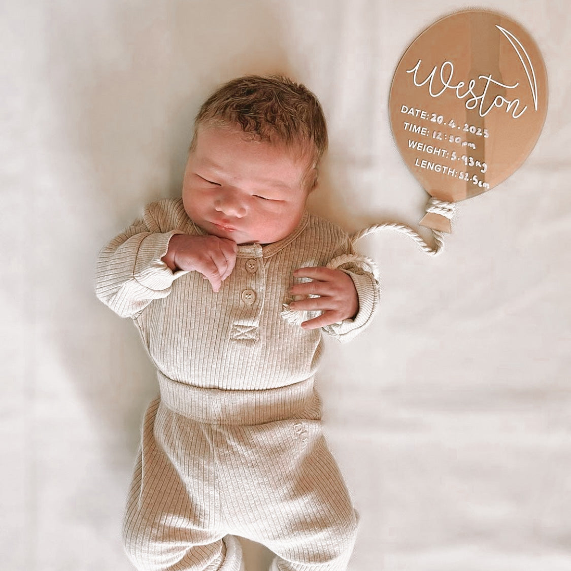 Balloon | BIRTH DETAILS | PERSONALISED | Multiple Colour + Pattern Options