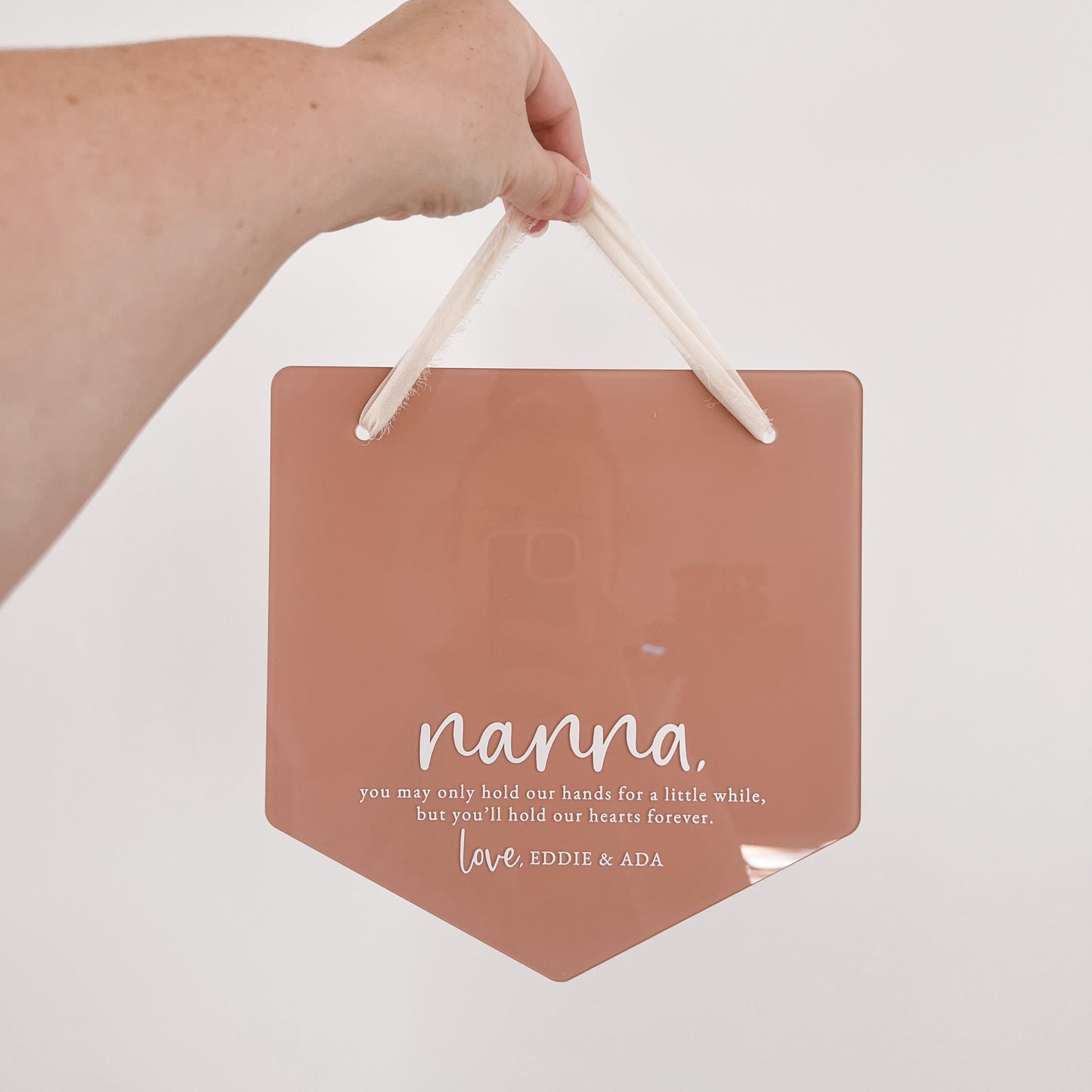 'Hold My/Our Hand/s' Handprint Hanging Banner Plaque | Multiple Colour & Pattern Choices