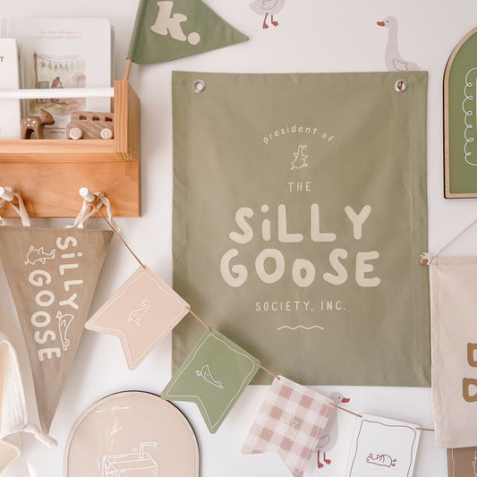 FABRIC BANNER - President of the Silly Goose Society | 4 Colour Options