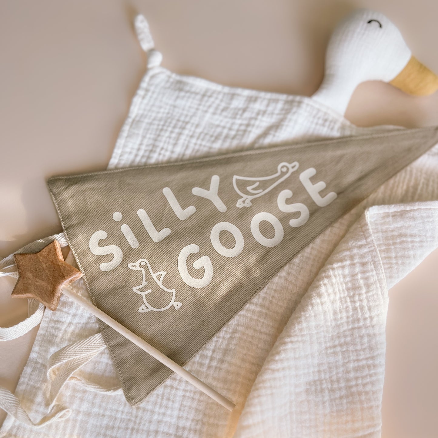 FABRIC PENNANT FLAG - Silly Goose | 4 Colour Options