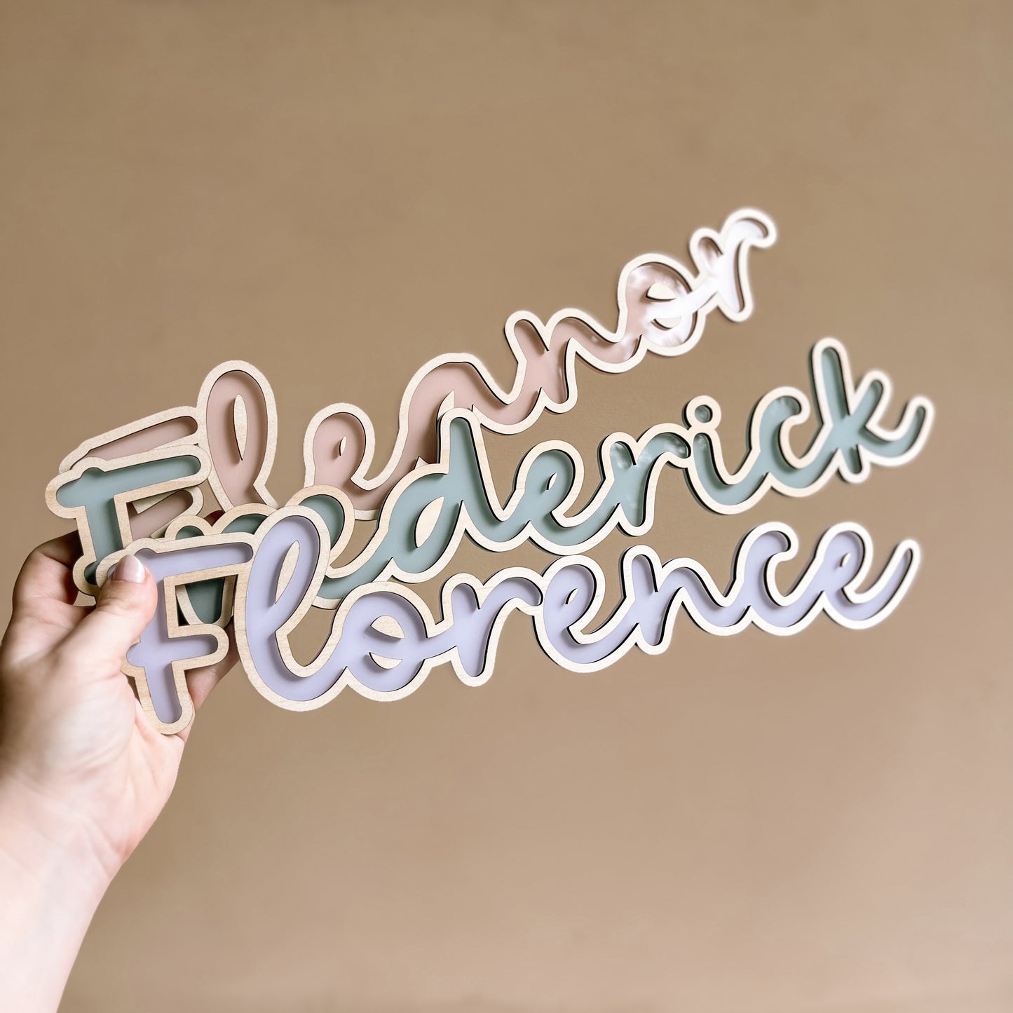 PERSONALISED NAME PLAQUE | Wall Script | Multiple Colour Options