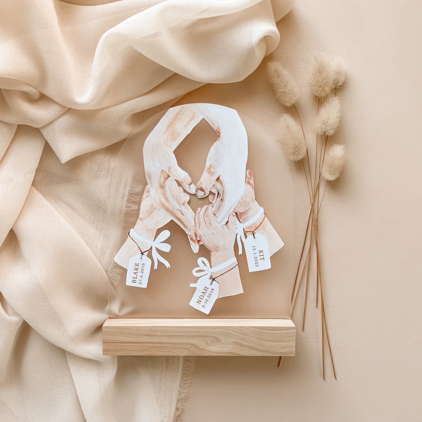 FAMILY HANDS Keepsake Plaque | 3 SKIN TONES + Customisation Options
