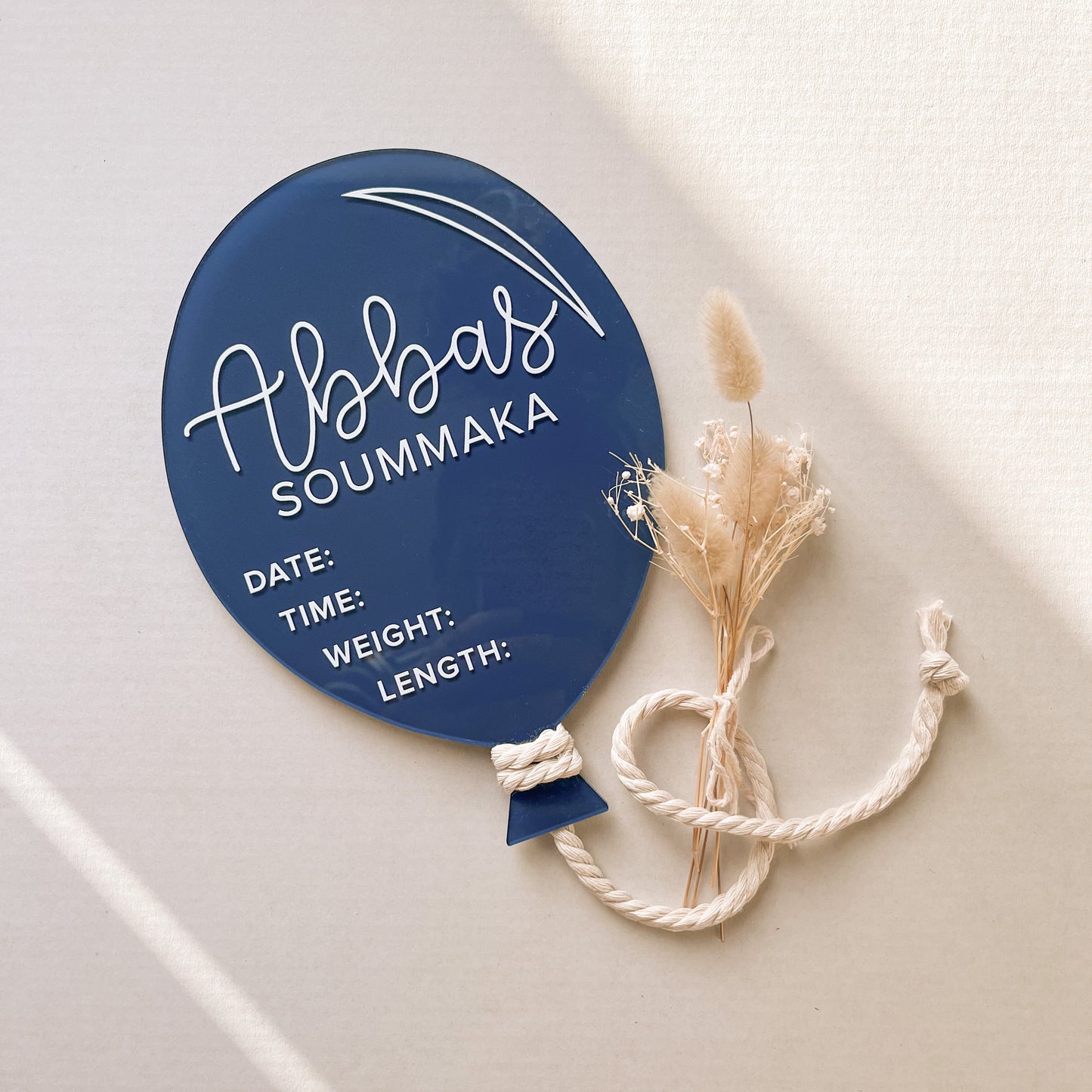 Balloon | BIRTH DETAILS | PERSONALISED | Multiple Colour + Pattern Options