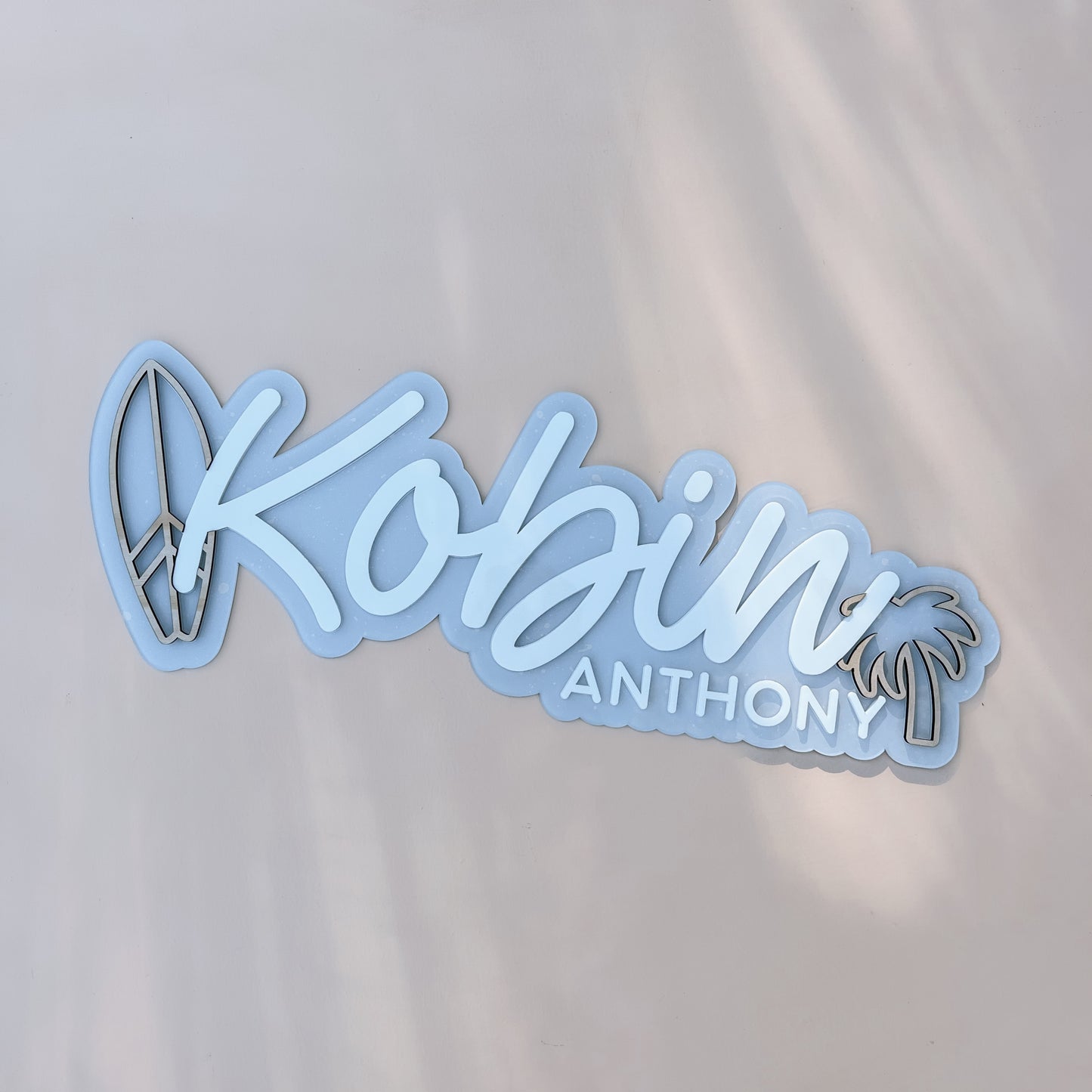 PERSONALISED Layered Wall Name Sign With Shapes | MULTIPLE SHAPE CHOICES + BACK COLOURS
