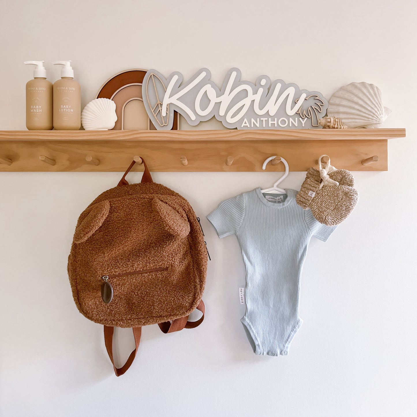 PERSONALISED Layered Wall Name Sign With Shapes | MULTIPLE SHAPE CHOICES + BACK COLOURS