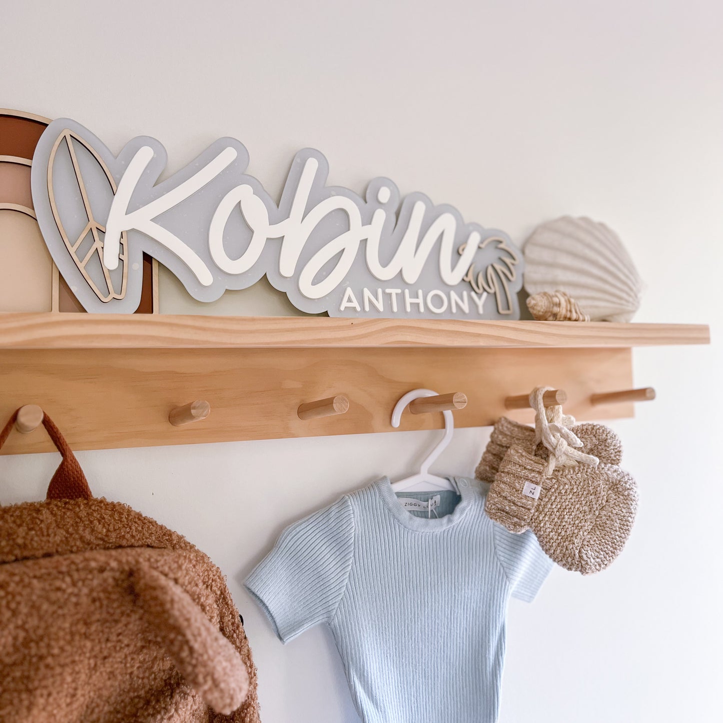 PERSONALISED Layered Wall Name Sign With Shapes | MULTIPLE SHAPE CHOICES + BACK COLOURS