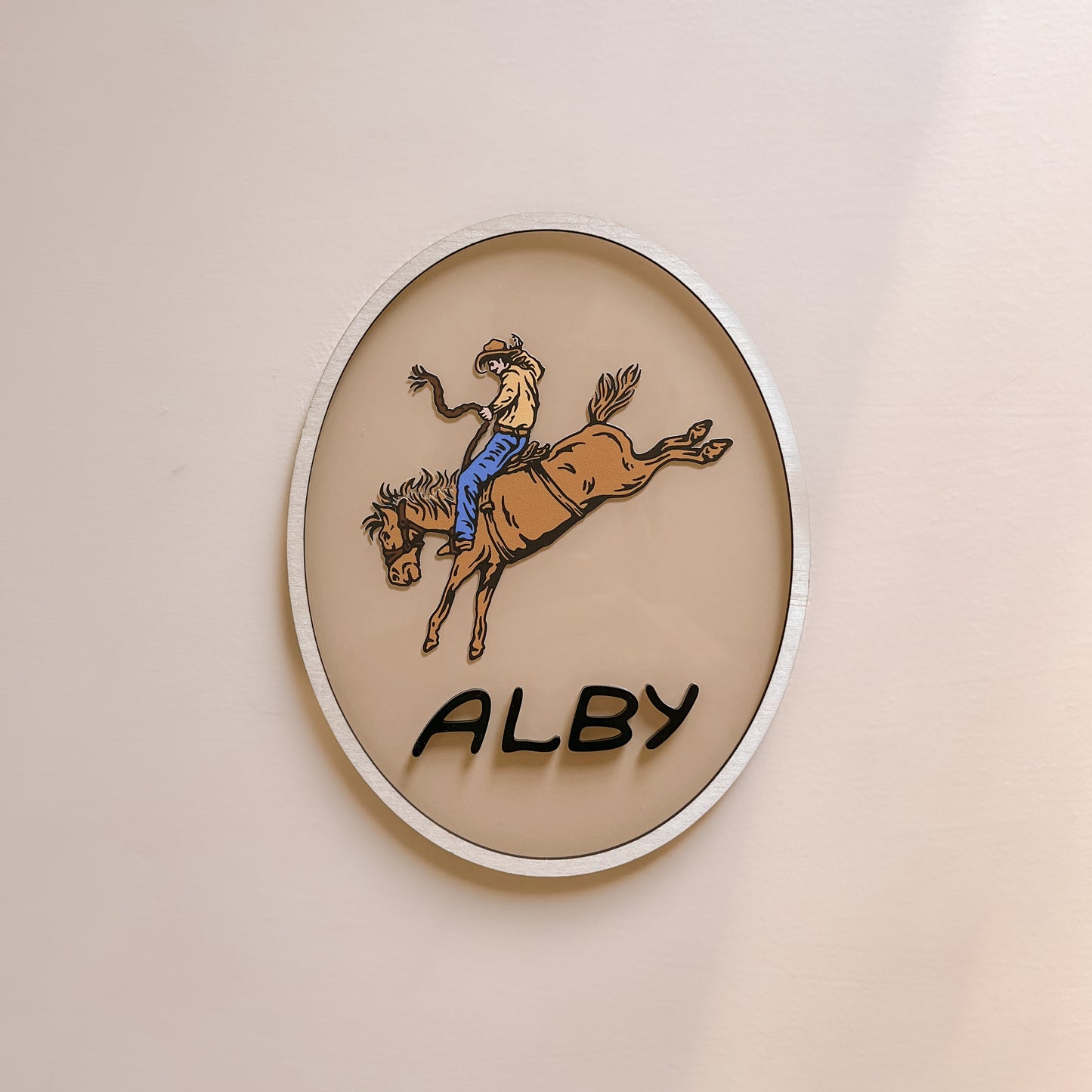 VINTAGE WESTERN COWBOY NAME PLAQUE | Personalised | Multiple Customisation Options