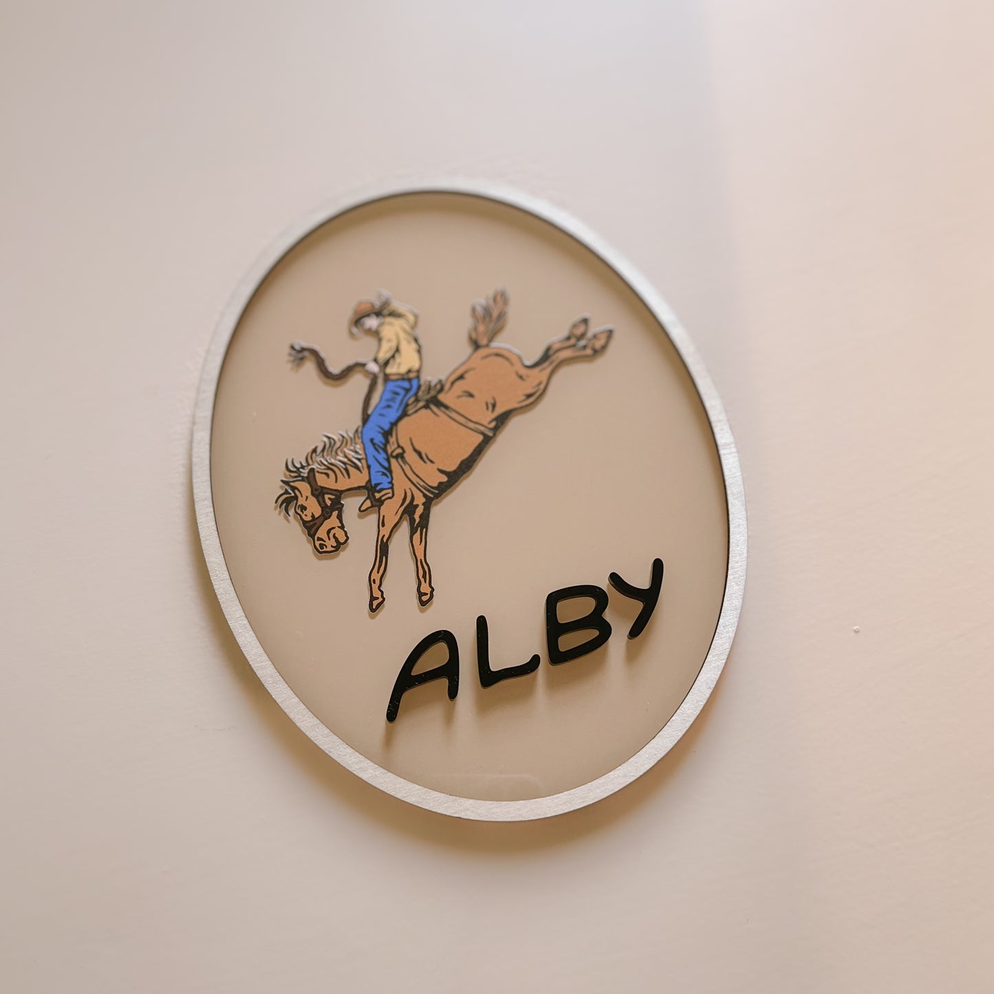 VINTAGE WESTERN COWBOY NAME PLAQUE | Personalised | Multiple Customisation Options