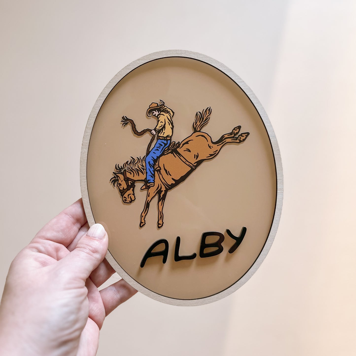 VINTAGE WESTERN COWBOY NAME PLAQUE | Personalised | Multiple Customisation Options