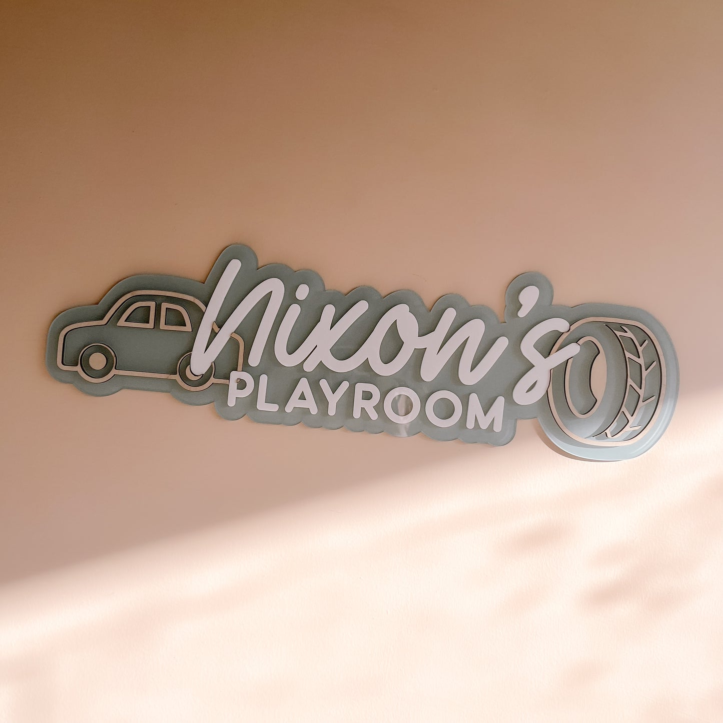 PERSONALISED Layered Wall Name Sign With Shapes | MULTIPLE SHAPE CHOICES + BACK COLOURS