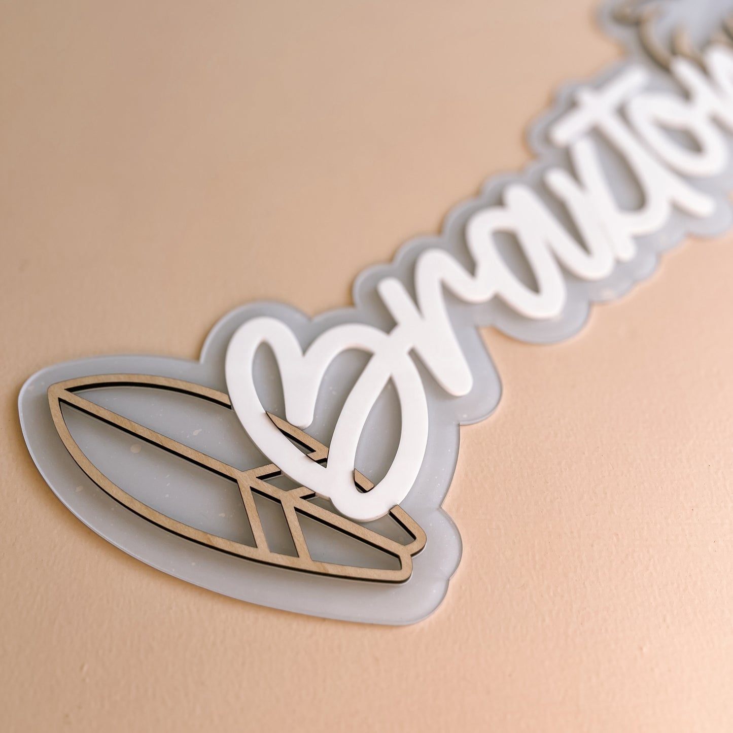 PERSONALISED Layered Wall Name Sign With Shapes | MULTIPLE SHAPE CHOICES + BACK COLOURS