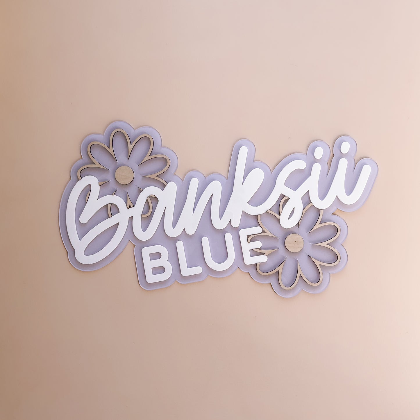PERSONALISED Layered Wall Name Sign With Shapes | MULTIPLE SHAPE CHOICES + BACK COLOURS