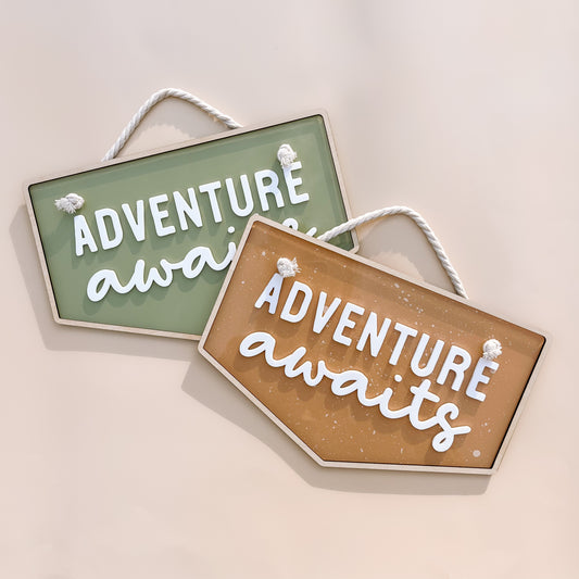 ADVENTURE AWAITS | Wall Banner | Multiple Colour Options