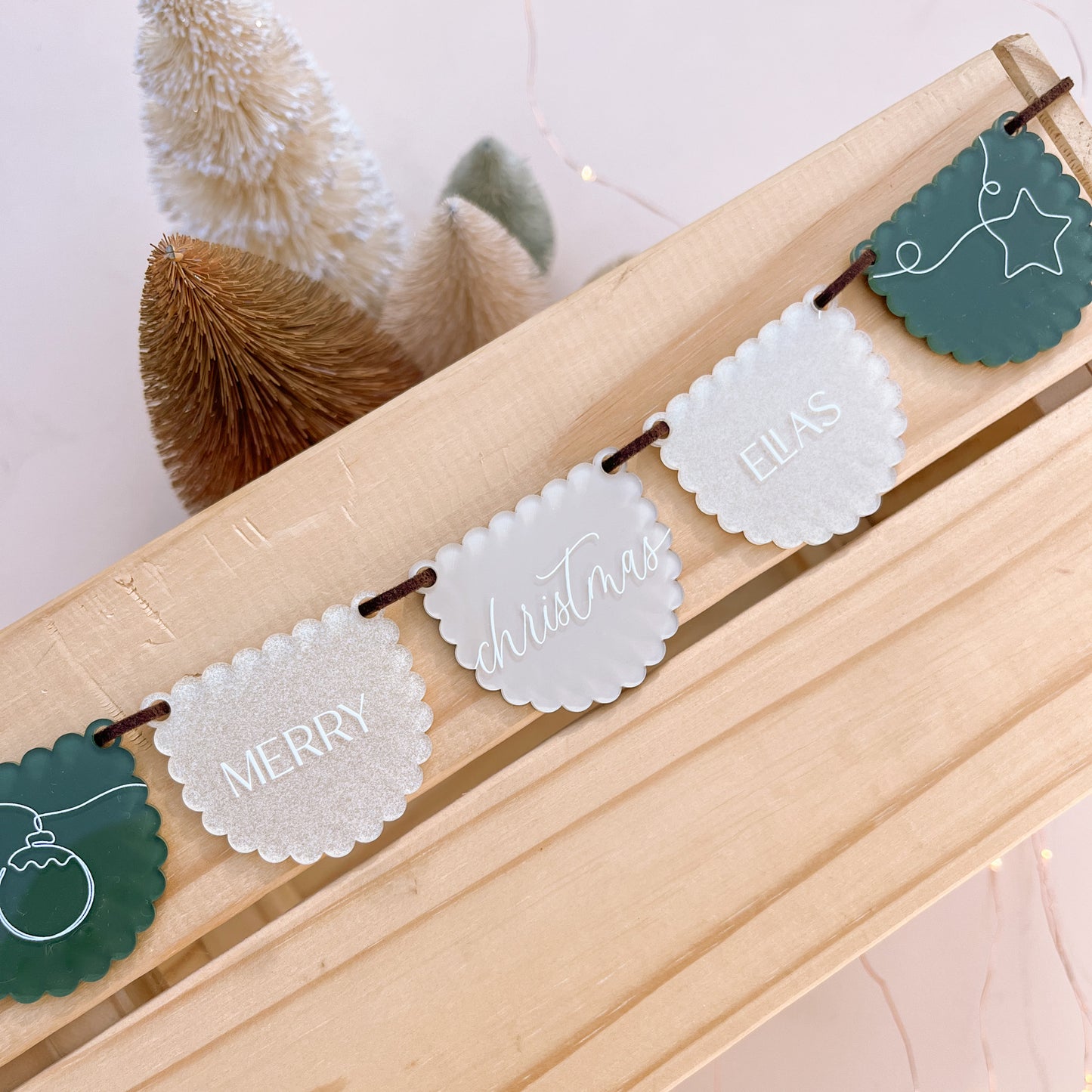 Personalised Mini Christmas Bunting | Multiple Colour & Pattern Options