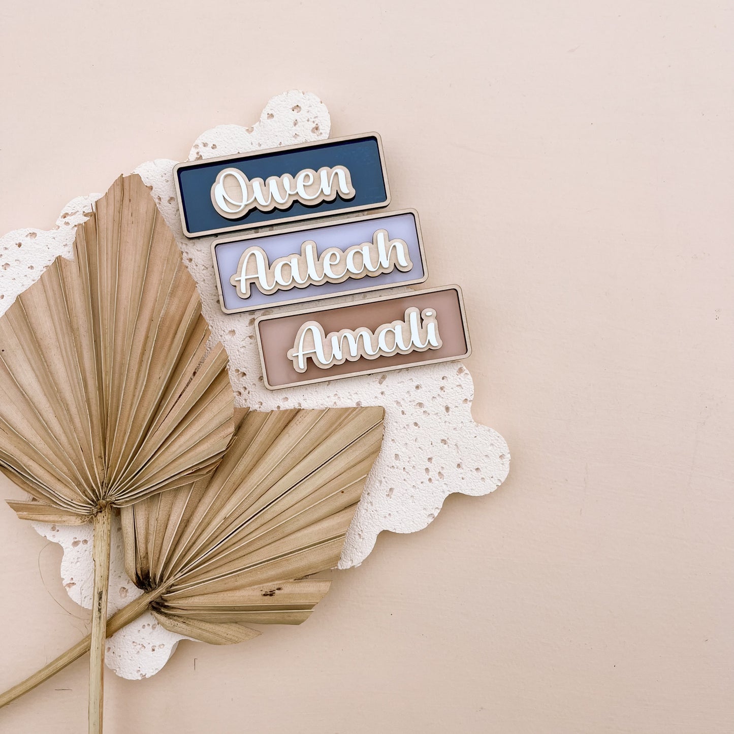 MAGNET - Mini Layered Name Plaque | Personalised | Multiple Colour Options
