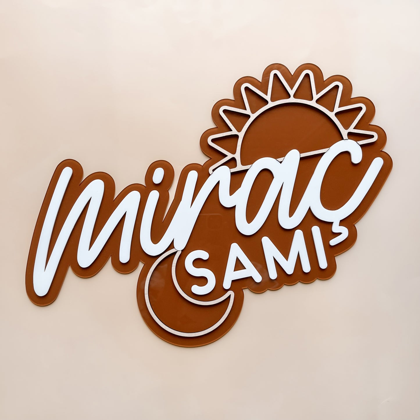 PERSONALISED Layered Wall Name Sign With Shapes | MULTIPLE SHAPE CHOICES + BACK COLOURS