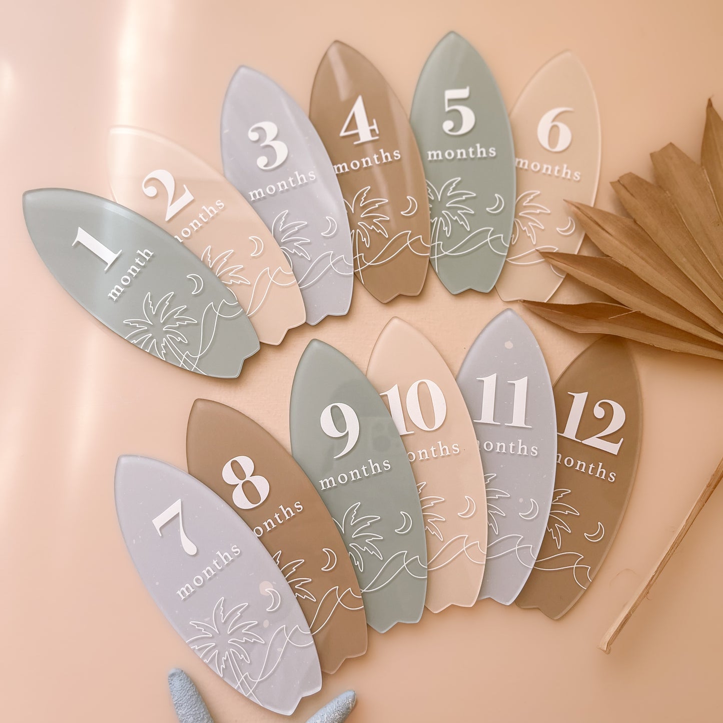 SURFBOARD Baby Milestone Set | Customisable Colour & Pattern Selection