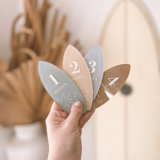 SURFBOARD Baby-Meilenstein-Set | Anpassbare Farb- & Muster-Auswahl