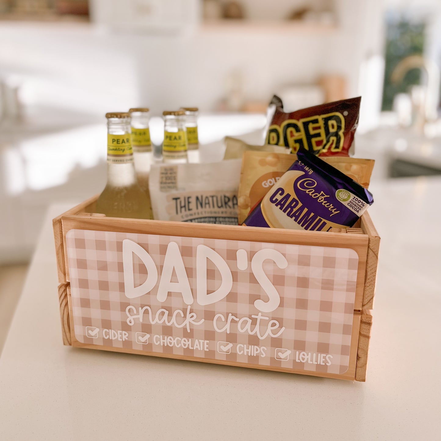SNACK CRATE FRONT PLAQUE | Personalised | Attach To Crate - Purchase Separately | Multiple Colour & Style Options