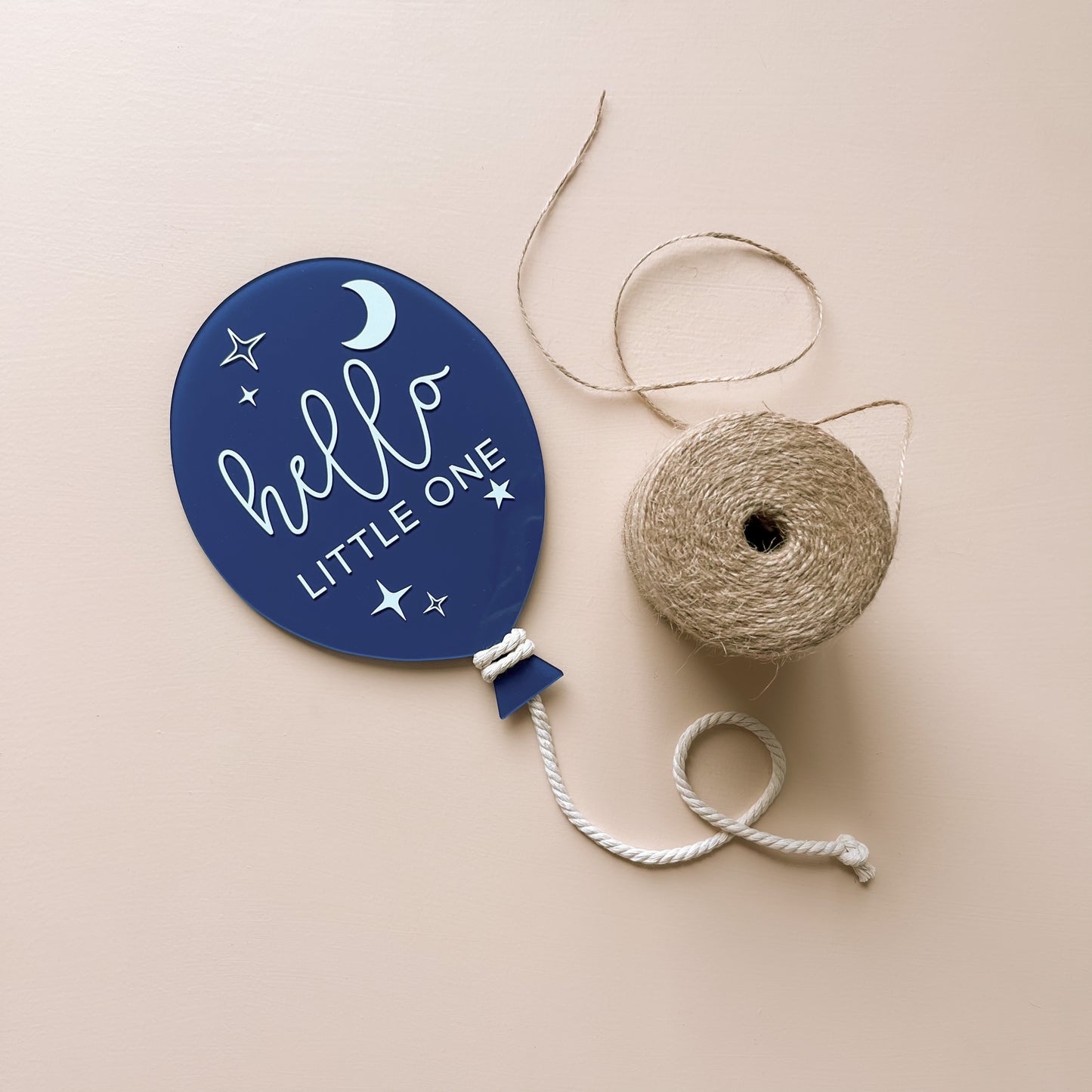 MOON & STARS BALLOON Birth Announcement | CUSTOMISE | Multiple Greetings, Colours & Patterns