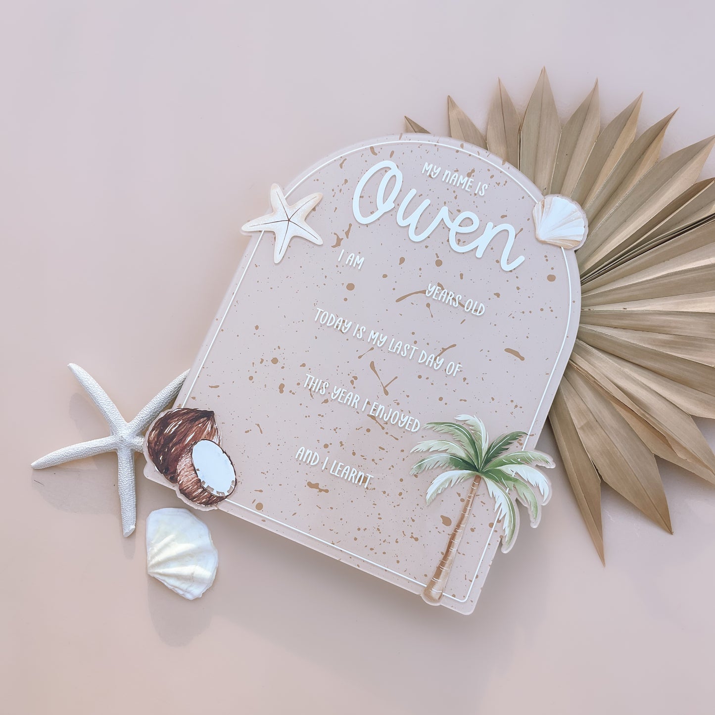 SCHOOL MILESTONE BOARD - COASTAL | Double-Sided First & Last Day | Multiple Colour + Pattern Options