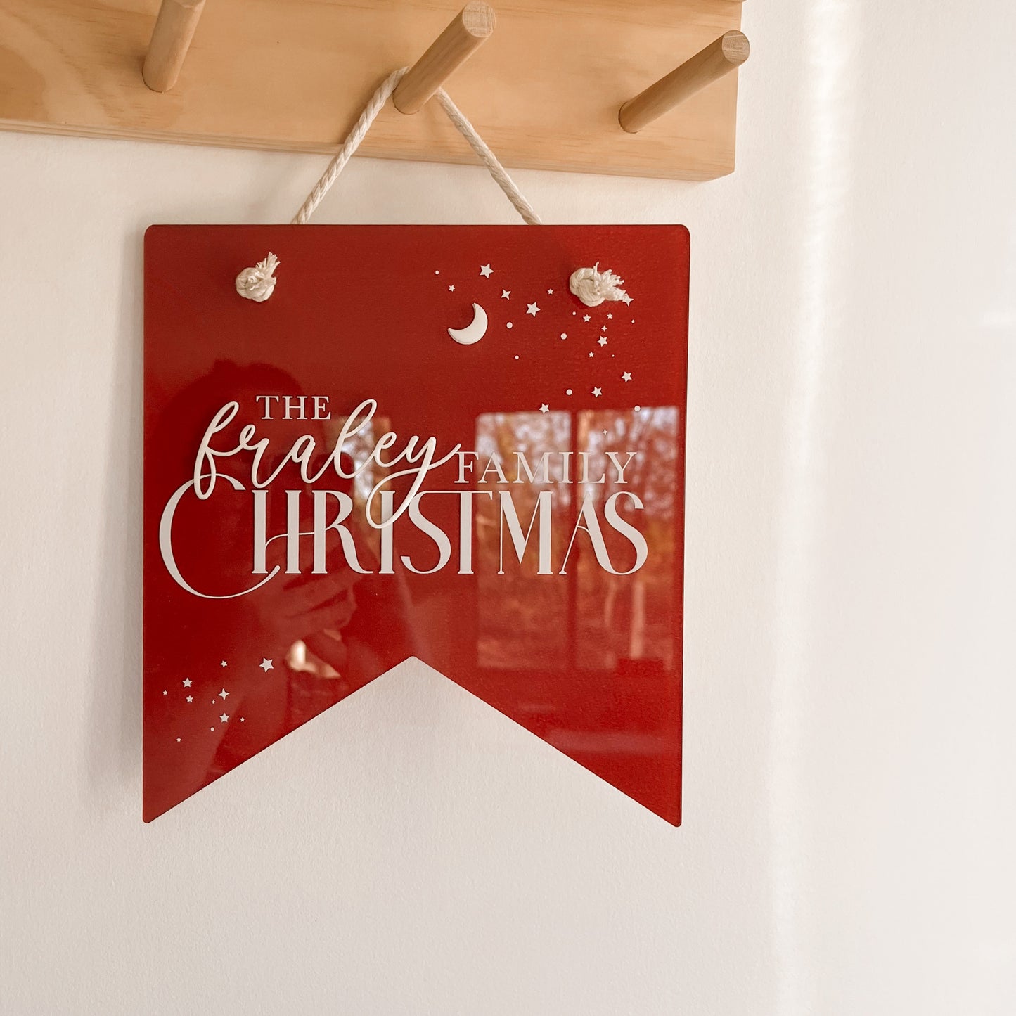 FAMILY CHRISTMAS SIGN | Personalised | Multiple Colour + Pattern Options
