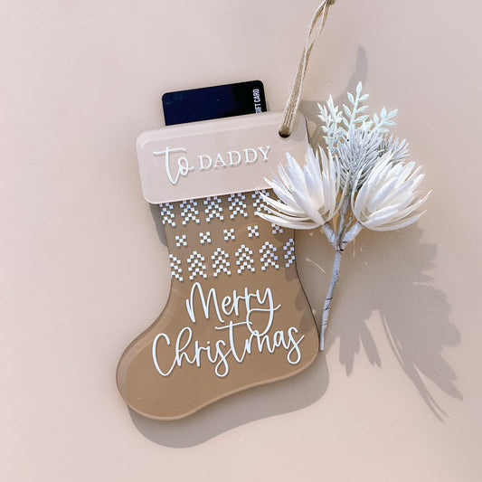 GIFT CARD HOLDER - STOCKING | Personalised | Multiple Colour Options + Combinations