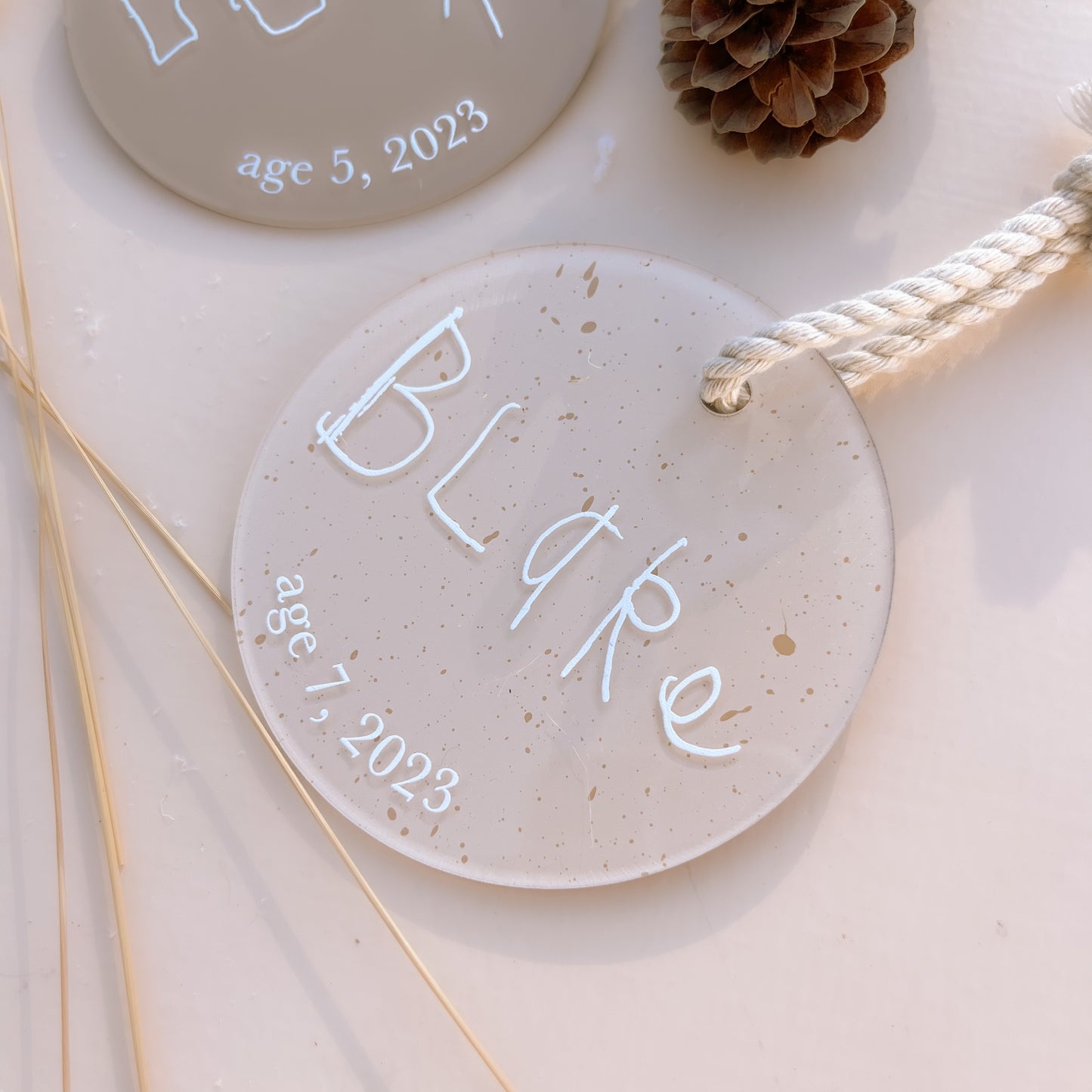 CHILD'S WRITTEN NAME ORNAMENT | Personalised | Multiple Colour Options
