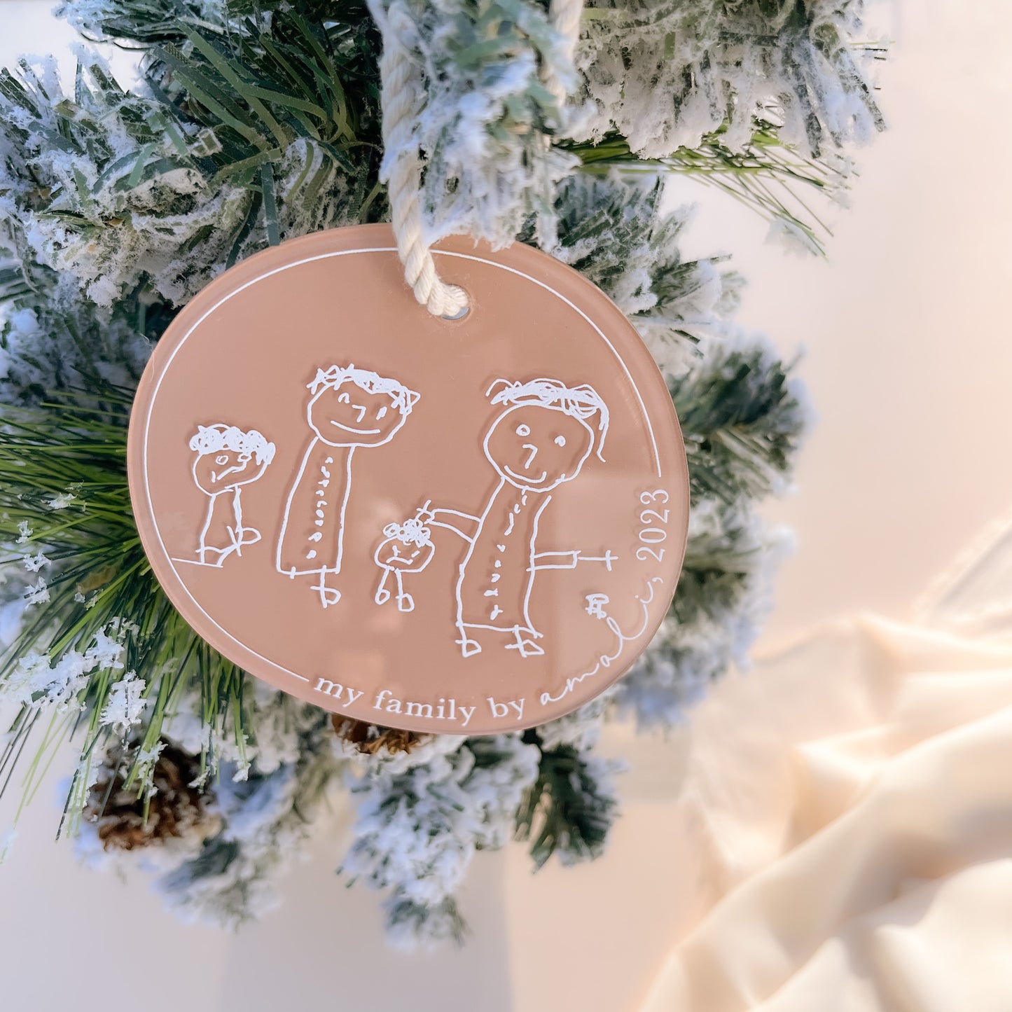 CHILD'S DRAWING ORNAMENT | IRREGULAR CIRCLE | Personalised | Multiple Colour Options