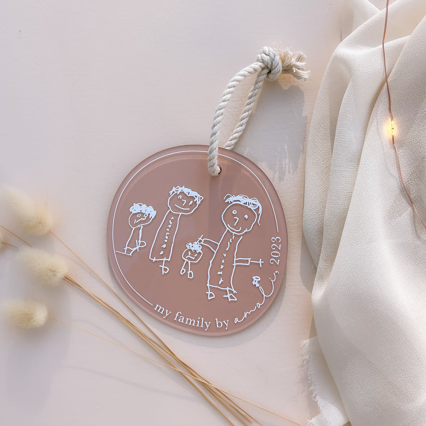 CHILD'S DRAWING ORNAMENT | IRREGULAR CIRCLE | Personalised | Multiple Colour Options