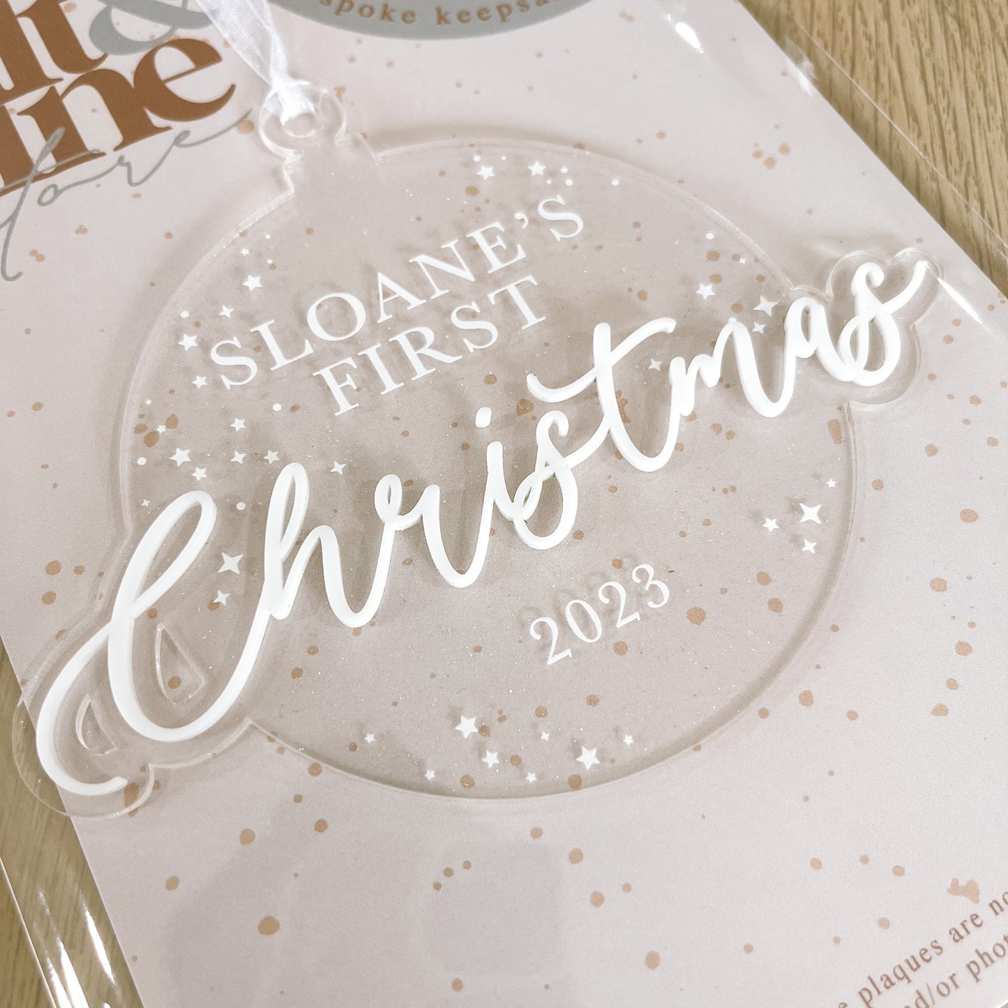 FIRST CHRISTMAS ORNAMENT / PLAQUE | Personalised | Multiple Colour Options