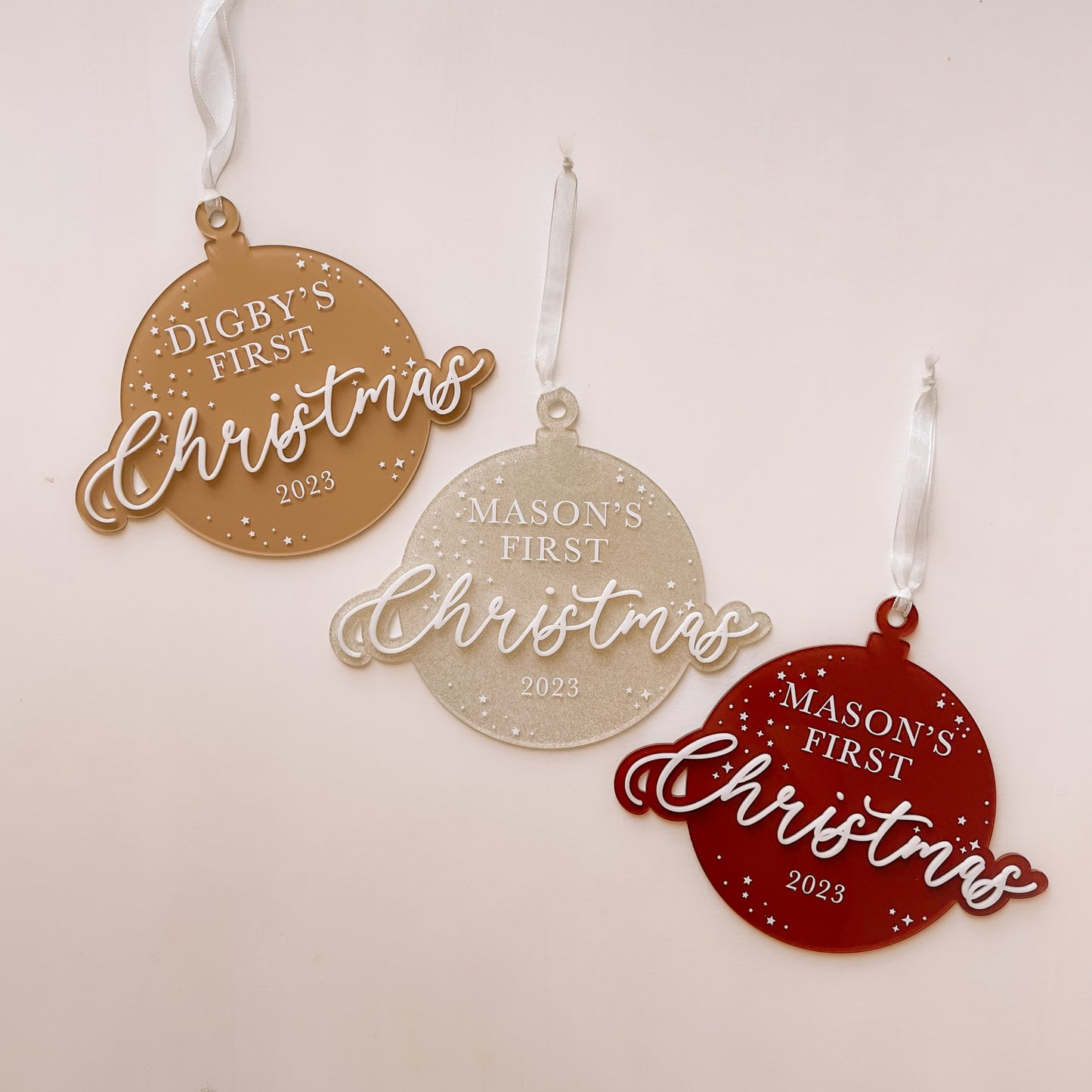 FIRST CHRISTMAS ORNAMENT / PLAQUE | Personalised | Multiple Colour Options