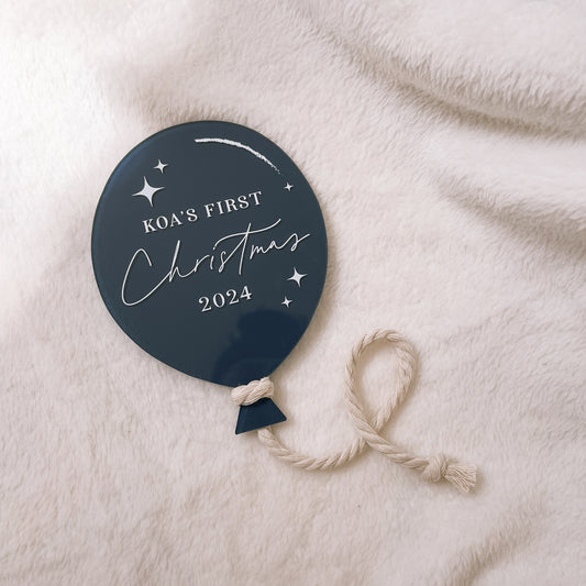 MY FIRST CHRISTMAS - SMALL BALLOON | Personalised Option | Multiple Colour + Pattern Choices