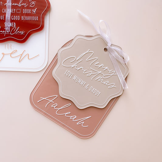CHRISTMAS GIFT & NAME TAGS SET | PERSONALISED | Multiple Colour & Pattern Options