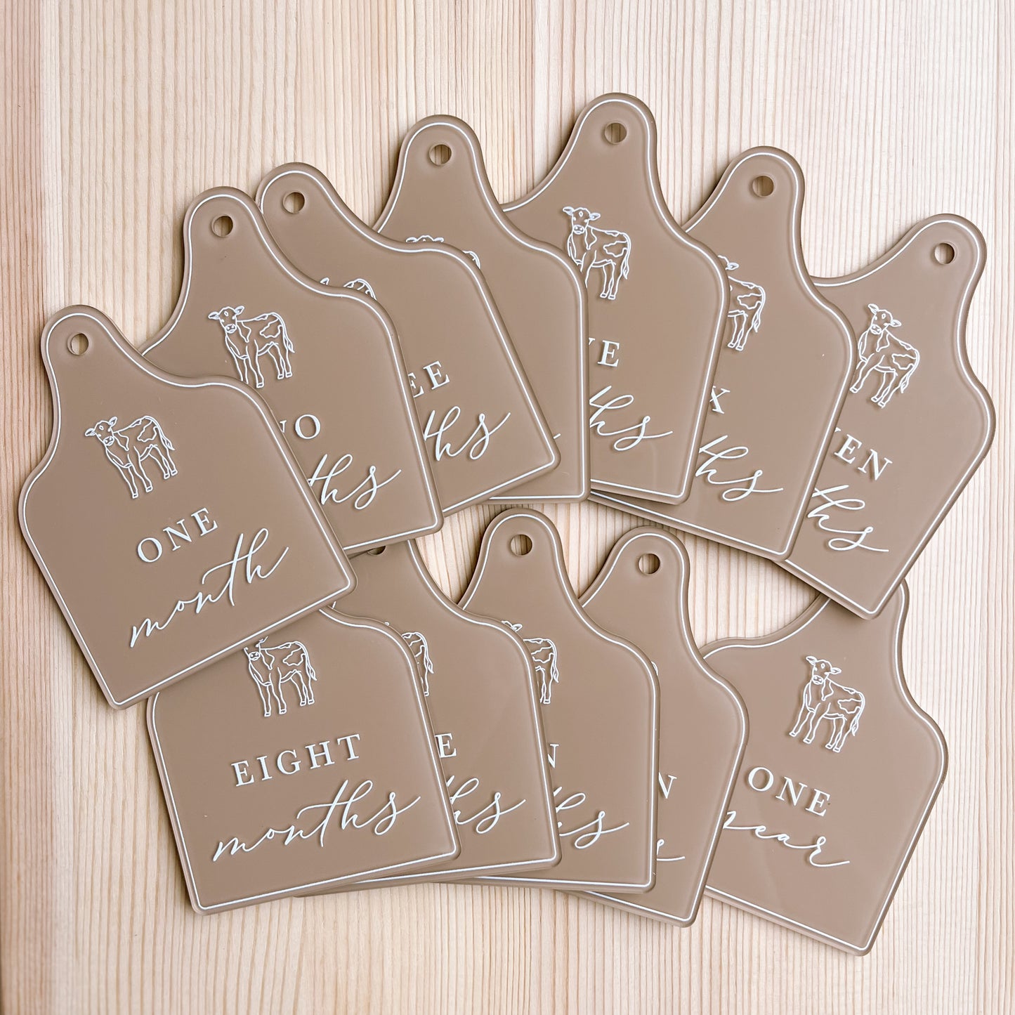COW TAG Baby Milestone Set | Customisable Colour & Pattern Selection