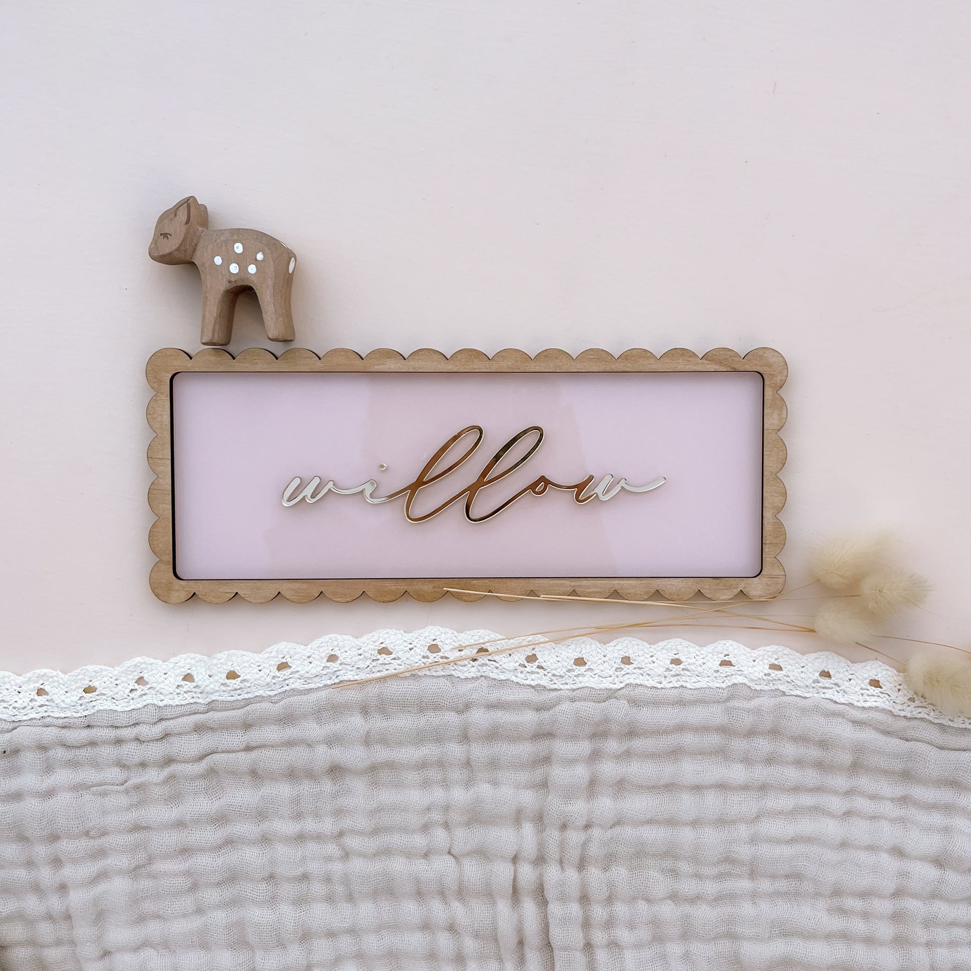 Vintage-Style Rectangle Wall Name Plaque | Personalised Kids Name Plaque | Salt & Pine Store