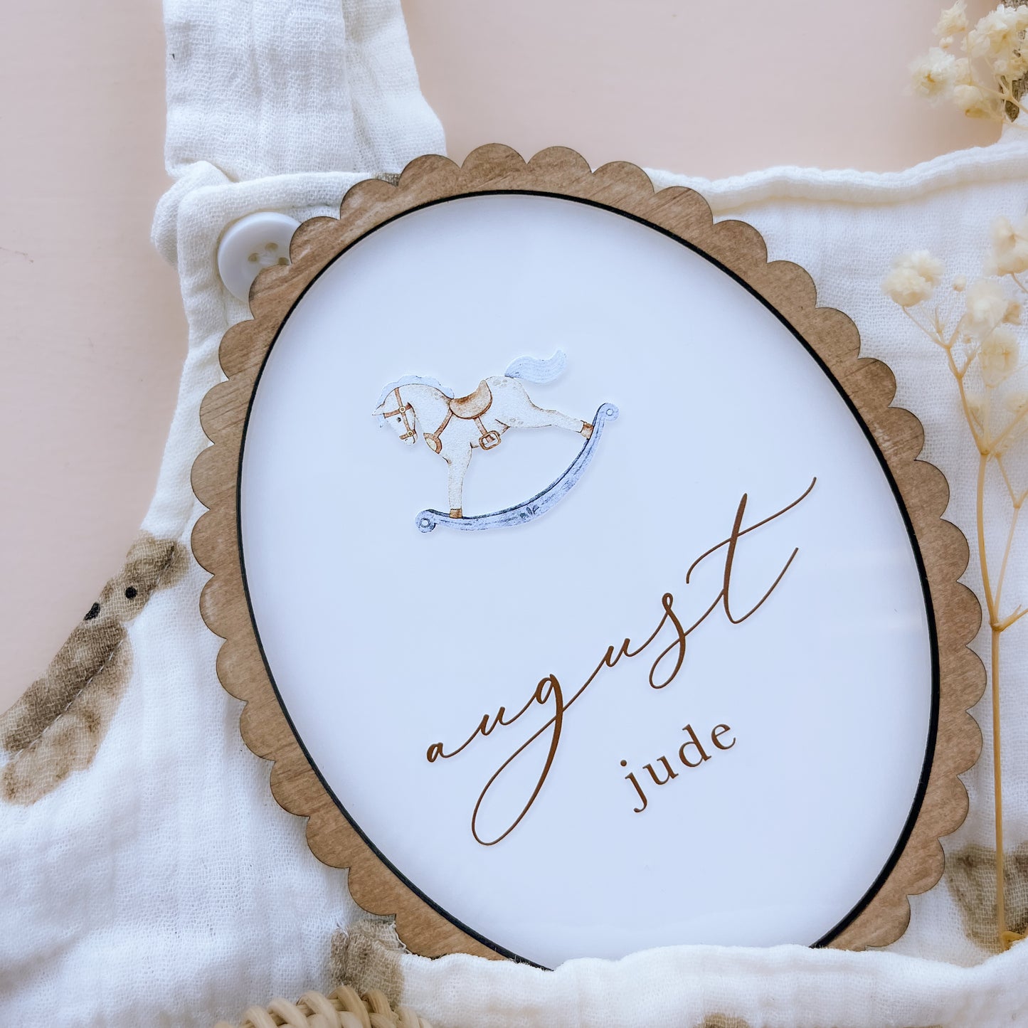 Heritage Name Plaque With Vintage-style Image | Kids Name Plaque | Salt & Pine Store